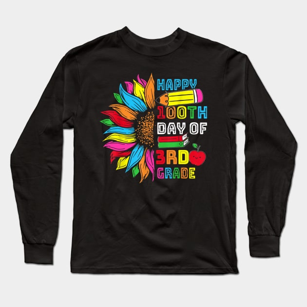 Happy 100th Day Of Third Grade 100 Days Smarter Long Sleeve T-Shirt by cyberpunk art